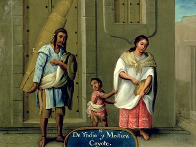 An American Indian Man and his Mixed-Race Wife by Mexican School